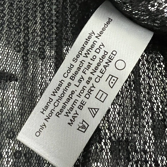 NEW Boston Proper Silver Black Star Sequin Top Blouse Size XXS - Picture 10 of 11